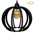 Luminária Lustre Pendente Madeira Teto Sala Quarto Cozinha Balcão NY Dia Preto Luminária Lustre Pendente Madeira Teto Sala Quarto Cozinha Balcão NY Dia Preto