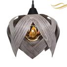 Luminária Lustre Pendente Madeira Teto Sala Quarto Cozinha Lúpulo P Cinza