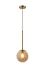 Luminária Lustre Pendente Orby Dourado Vidro Bola Âmbar Moderno Luxo Sala Quarto Escritório Inl88 Luminária Lustre Pendente Orby Dourado Vidro Bola Âmbar Moderno Luxo Sala Quarto Escritório Inl88