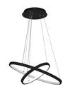 Luminaria Lustre Pendente Ring Preto Led Bivolt 60cm 3000k