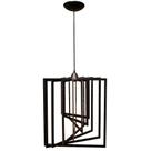 Luminária Lustre Pendente Sala Cozinha Mesa Janta Moderno Retângulo Grande Preto