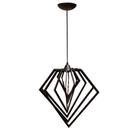Luminária Lustre Pendente Sala Cozinha Mesa Jantar Moderno Diamante Grande Preto Luminária Lustre Pendente Sala Cozinha Mesa Jantar Moderno Diamante Grande Preto