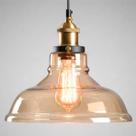 Luminária Lustre Pendente Teto 28x23cm Vidro Âmbar Industrial Retrô Vintage E27 Gimpo KJDDE-237-AMB