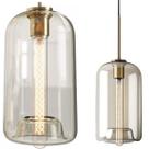Luminária Lustre Pendente Teto 49cm Alumínio Vidro E27 Gimpo KJDD-E-190