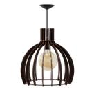 Luminária Lustre Pendente Vazado Aletado Madeira Soq E27 35x36cm Luminária Lustre Pendente Vazado Aletado Madeira Soq E27 35x36cm