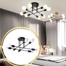 Luminária Lustre Sputnik 8 Lâmpadas E27 Teto Plafon 360 Metal Gimpo KJDD-E-498-PAI