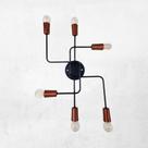 Luminaria Lustre Vent Soluções Axis 6 Lâmpadas Design Vintage Moderno Sofisticado