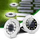 Luminária Luz Solar Espeto Kit 4 Unidades Com 8 Leds Á prova D'Água Jardim Decoração