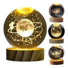 Luminária Menina na Lua Bola De Cristal Abajur Mesa Quarto
