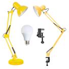 Luminária Mesa 2x1 Metal Abajur Lâmpada Base Garra Flex + Lâmpada LED GIMPO 811c