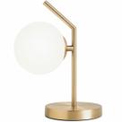 Luminária Mesa Abajur 35cm Metálica Globo Vidro 15cm Gimpo KJTD-695-GOLD