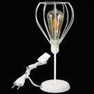 Luminária Mesa Abajur Clássico Aramado Teardrop Branco P/LED