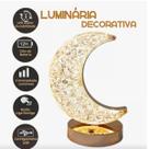 Luminária Mesa Abajur Cristal Lua Recarregável Projetor Led 3 Cores Touch