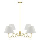 Luminária Modway Wave Pingente de 4 luzes em latão 127x127x119cm