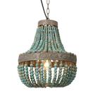Luminária Newrays Wood Bead Chandelier 35x40cm Vintage