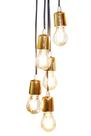 Luminária Nobili 5 Pendentes Cromado Dourado 1,20 mts Taiwer