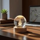 Luminária Nossa Senhora Aparecida Led Bola De Vidro Cabo USB