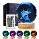 Luminária Noturna Huntalg Bola de Cristal 3D Axolote 8 cm LED Luminária Noturna Huntalg Bola de Cristal 3D Axolote 8 cm LED