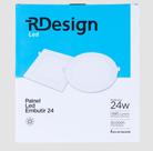 Luminária Painel de Led Embutir Redondo Bivolt 6000k 24w Rde24-6 Rdesign