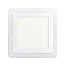 Luminária painel led dual color 6w+3w embutir quadrado