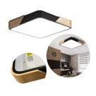 Luminária Painel Plafon Led de Sobrepor Quadrado Preto Detalhe Madeira 20w 3em1 Psq-030p