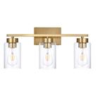 Luminária para Banheiro A1A9 3 Lâmpadas Dourado Escovado 28x10cm 1,5kg 110V
