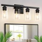 Luminaria para Baño VerRon Matte Negro de 4 Luces para Tocador de 27" Luminaria para Baño VerRon Matte Negro de 4 Luces para Tocador de 27"