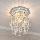 Luminária para Cozinha Residencial Lustre de Cristal Acrílico Plafon Decorar Iluminação 17x25 Miami Luz Bivolt