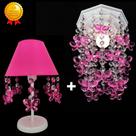 Luminária Para Quarto de Bebê Feminino Lustre Teto Infantil Menina Decoração Rosa e Abajur -KIT IRIS
