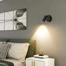 Luminária para quarto sem fio recarregável LED Leitura arandela de parede abajur de cabeceira Cor:Preto