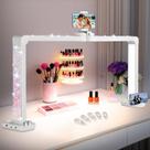 Luminária para unhas KIRKAS 86 cm meia-lua com 456 LEDs e 3 modos