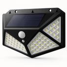 Luminária Parede Carregamento Solar Automatico 100 Leds Bateria Luz Balizador Jardim