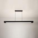 Luminária Pendente 2 Lâmp. Retangular 125cm Alumínio Preto Arky
