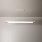Luminária Pendente 2 Lâmp. Retangular 65cm Alumínio Branco Arky