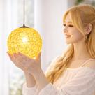 Luminária Pendente 20cm Globo Rattan Natural Lustre Rústico Bola Teto LPR20
