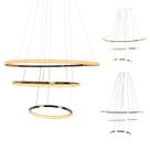 Luminaria Pendente 3 em 1 Led Aneis Arco Perfil Infinito Lustre Ajustavel Regulavel Sala de Jantar Quarto Recepçao Moderno Ambiente Residencial Comerc