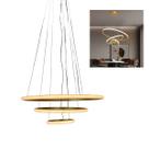 Luminaria Pendente 3 em 1 Led Perfil Lustre Aneis Infinito Aro Ajustavel Regulavel Iluminaçao Moderno Sala Quarto Recepçao Ambiente Decoraçao