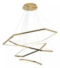 Luminária pendente 4 anéis hexagonais dourado led - 3000k branco quente