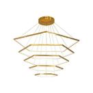 Luminária pendente 5 anéis hexagonais dourado led - 3000k branco quente