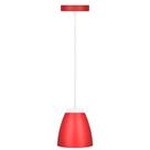 Luminária Pendente 9w Branca Fria Cor Vermelha Bivolt