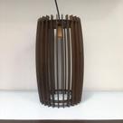 Luminária Pendente Acrux Lustre Decorativo Madeira Sistema Casa Inteligênte Alexa Google Home