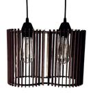 Luminária Pendente América Modelo Ripado Preta