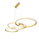 Luminária Pendente Anéis Led Dourado Moderno 60w 90cm Luminária Pendente Anéis Led Dourado Moderno 60w 90cm