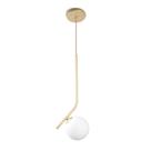 Luminária Pendente Angular Bola De Vidro Dourado Fosco Spotline