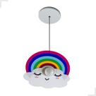 Luminária Pendente Arco Iris Infantil Quarto de Menina Bivolt E27 Bivolt LED Colorido Decoração