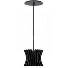 Luminária Pendente Arcum G Madeira E27 Preto Moderno