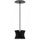 Luminária Pendente Arcum M Madeira E27 Preto Moderno