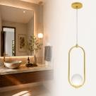 Luminária Pendente Arkom Light Dourado Globo Leitoso 10Cm