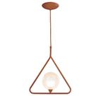Luminária Pendente Aro Triangulo Cobre Bolinha Harmony Ambar
