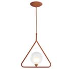 Luminária Pendente Aro Triangulo Harmony Cobre Magnifico